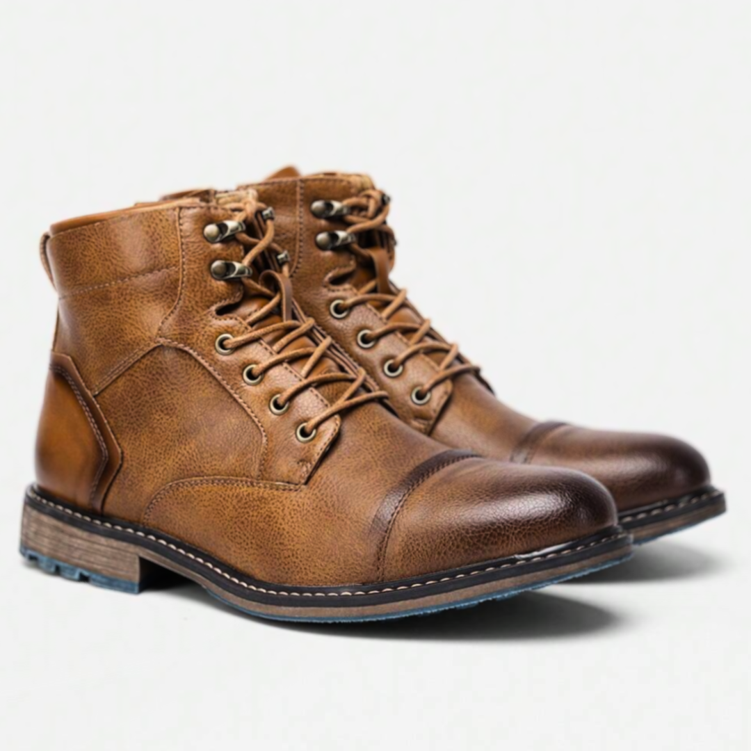 LUCAS | Retro Leather Ankle Boots