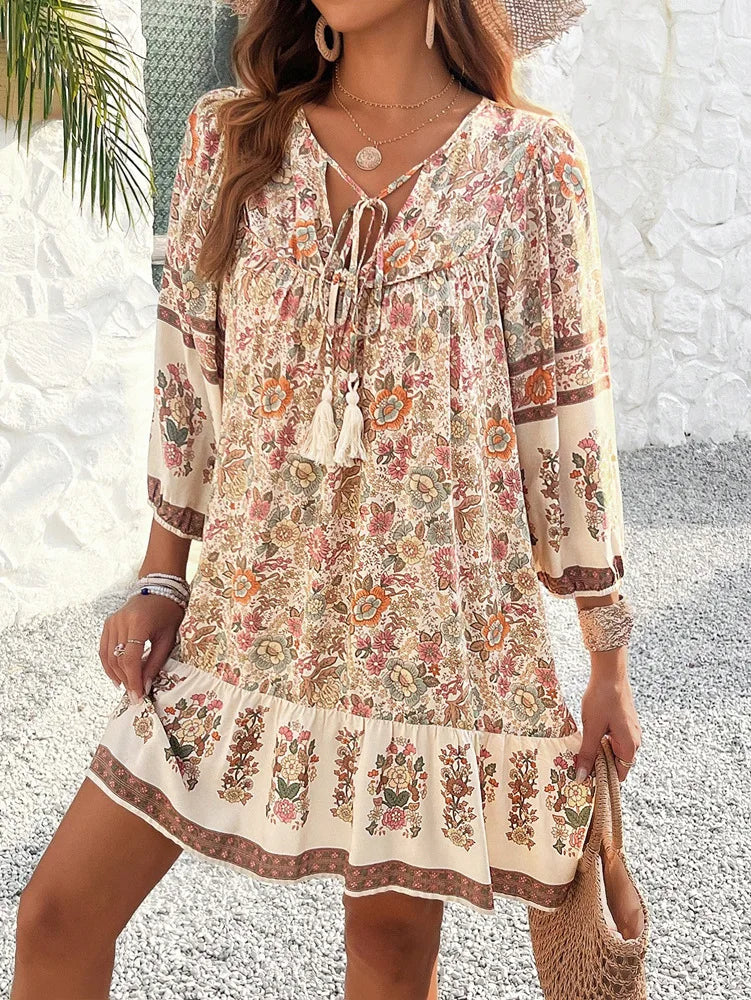 GOLDIE | Casual Floral Long Sleeve  Dress