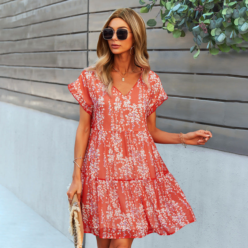 Colorful Floral Swing Dress