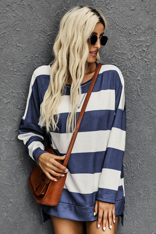 GABI | Striped Oversized Casual Sweatshirt