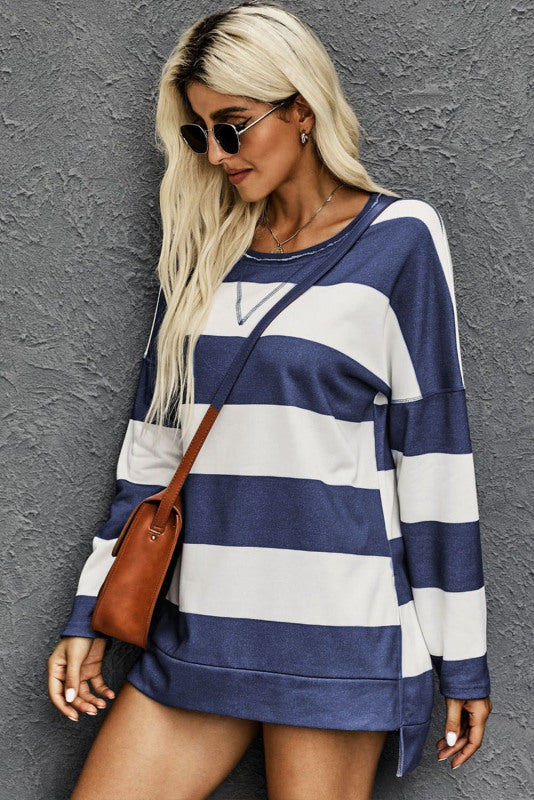 GABI | Striped Oversized Casual Sweatshirt