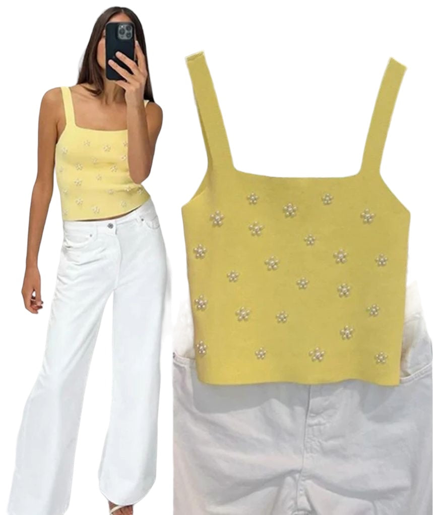 Pear Yellow Knit Top