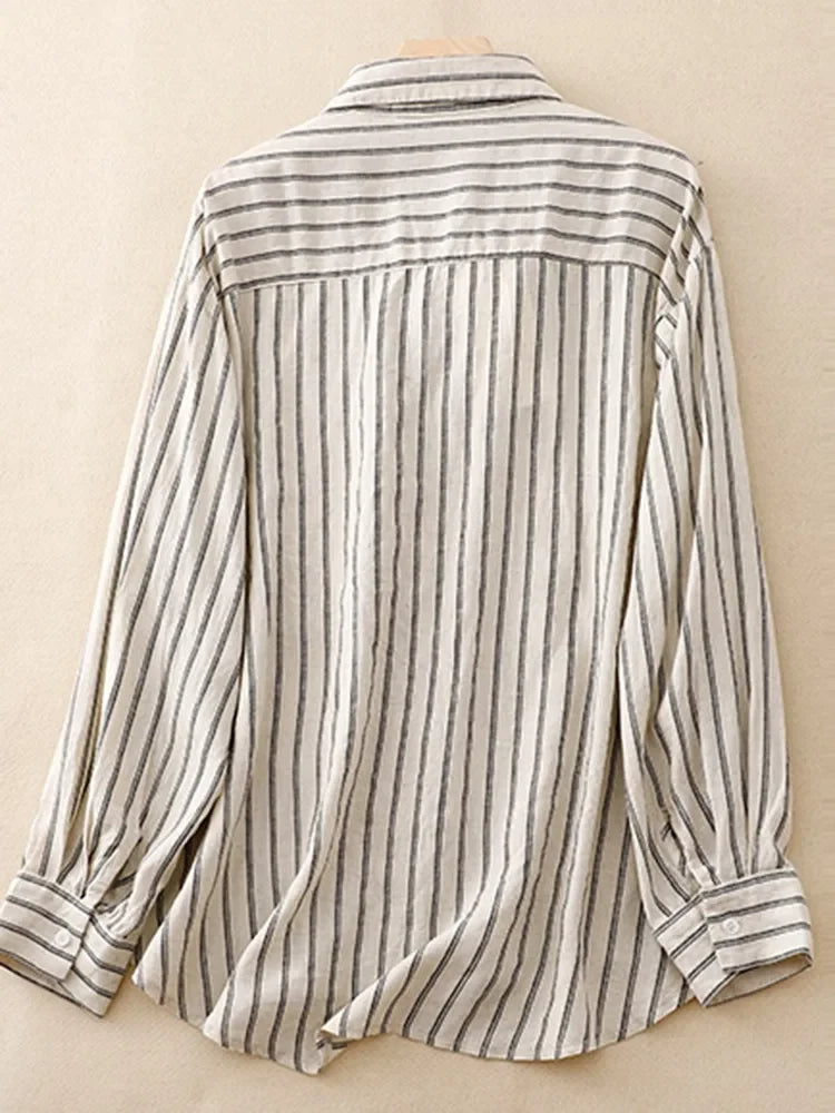 NIA | Modern Oversized Striped Button-Down Shirt