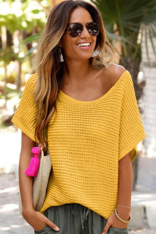 Ginger Loose Knit Off-Shoulder Top