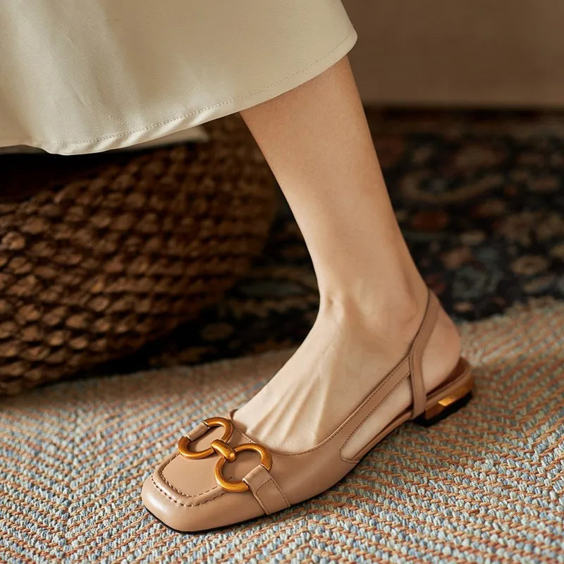 CLARA |  Chic Square Toe Buckle Sandals