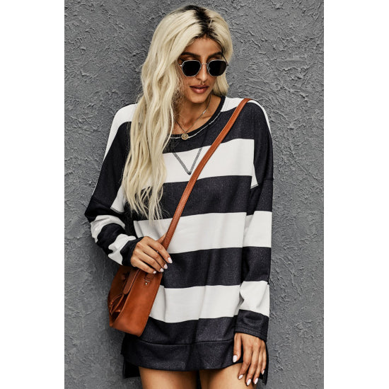 GABI | Striped Oversized Casual Sweatshirt