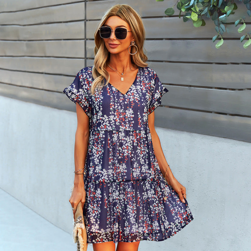 Colorful Floral Swing Dress